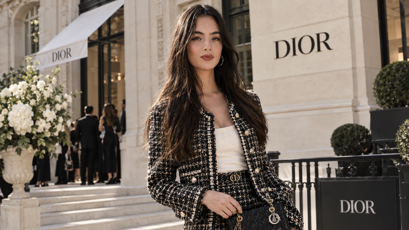 Deva Cassel in Paris with Dior